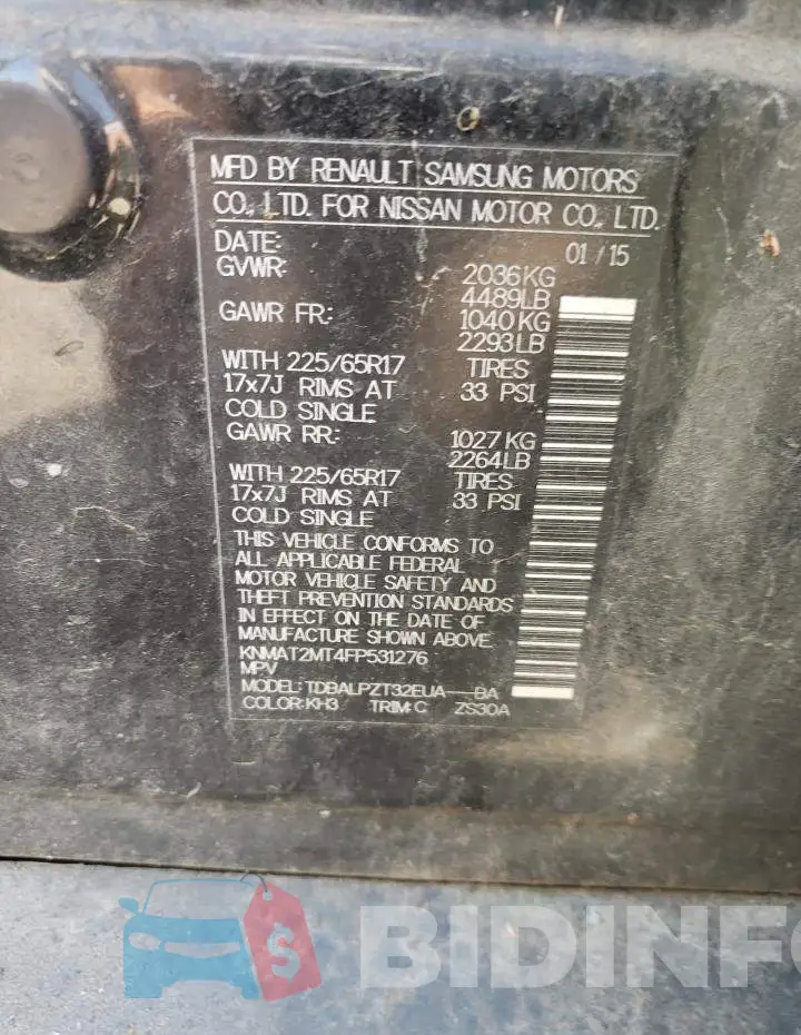 KNMAT2MT4FP531276 Photo# 13
