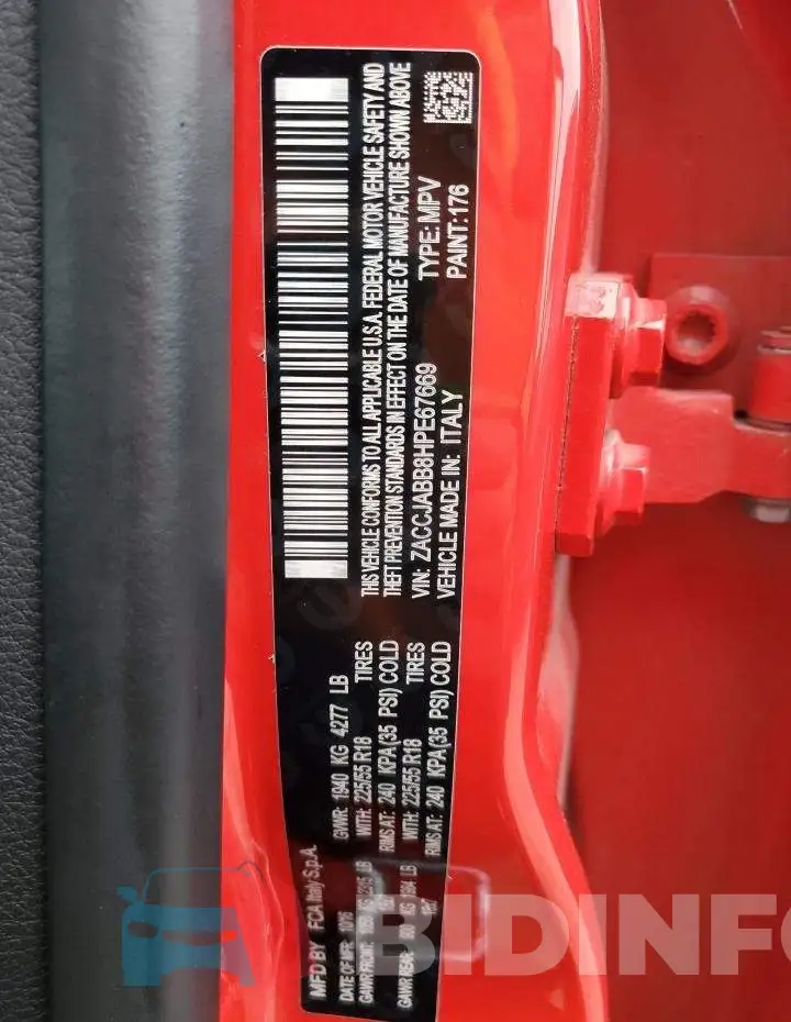 ZACCJABB8HPE67669 Photo# 13