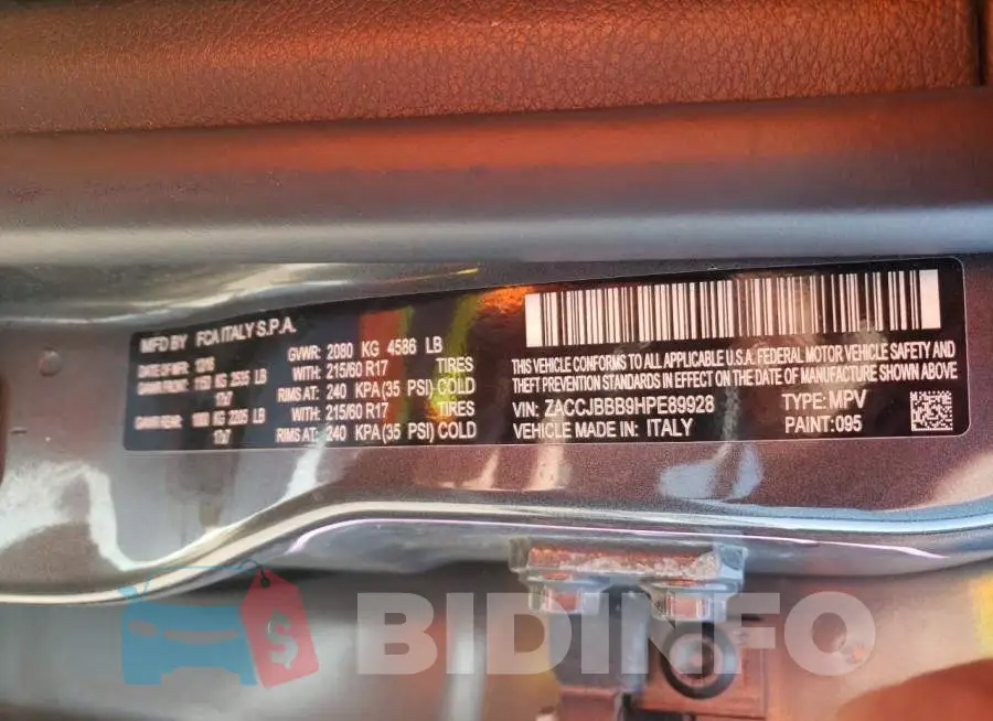 ZACCJBBB9HPE89928 Photo# 12