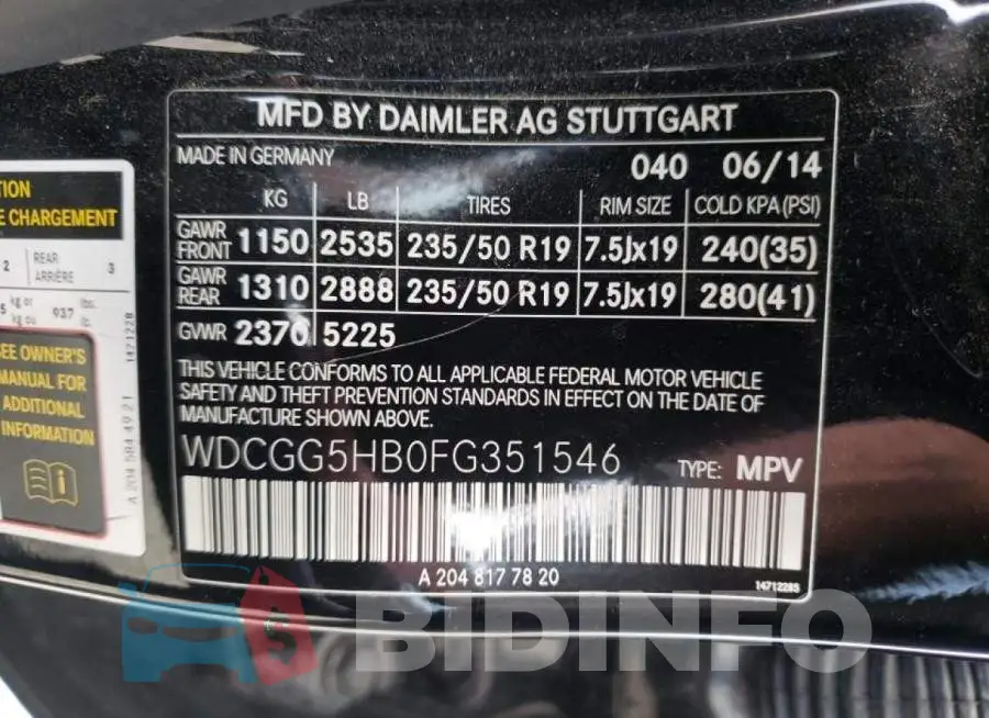 WDCGG5HB0FG351546 Photo# 13