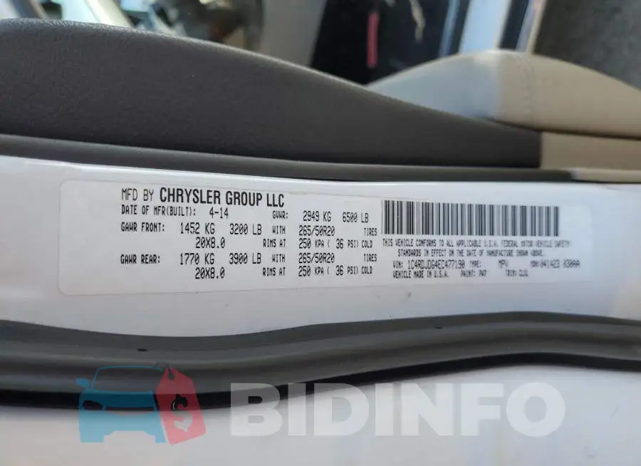 1C4RDJDG4EC477190 Photo# 12