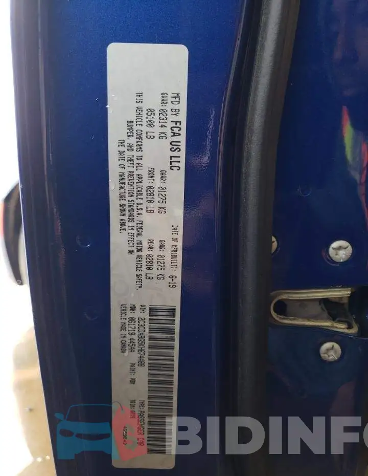 2C3CDXBG5KH674488 Photo# 12