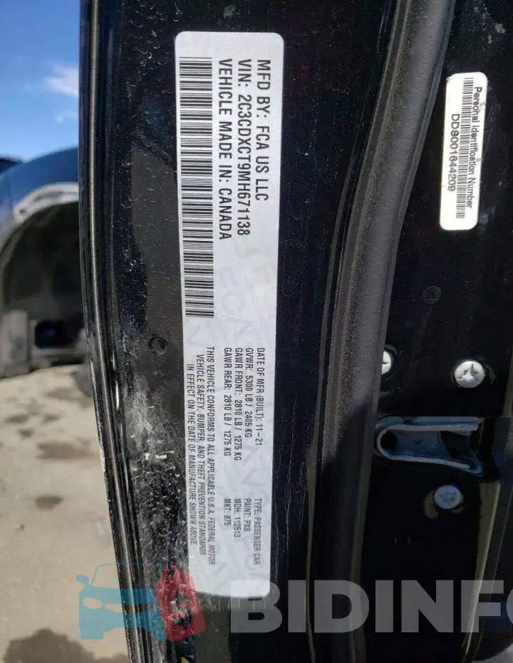 2C3CDXCT9MH671138 Photo# 13