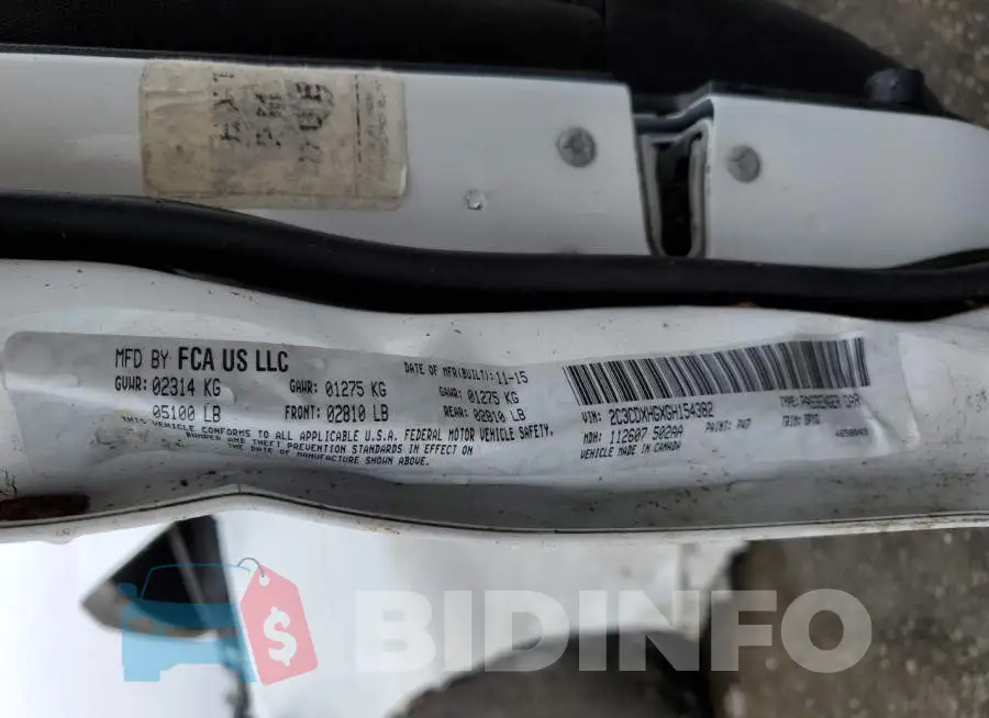 2C3CDXHGXGH154382 Photo# 12