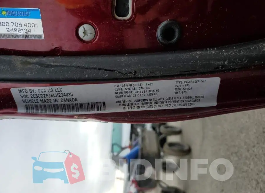 2C3CDZFJ8LH234025 Photo# 13