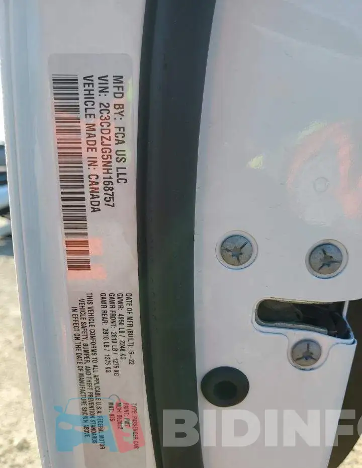 2C3CDZJG5NH168757 Photo# 13