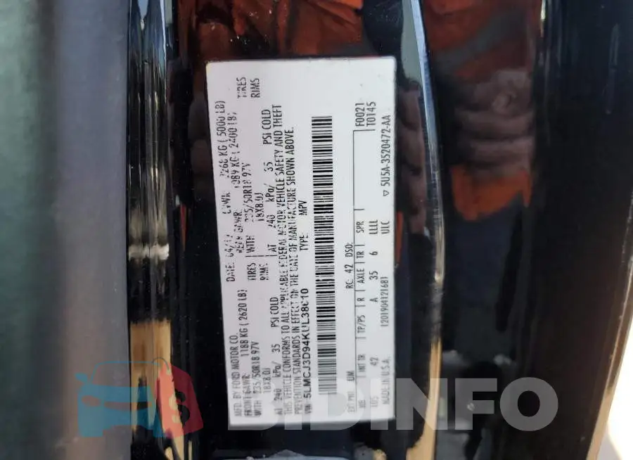 5LMCJ3D94KUL38610 Photo# 12