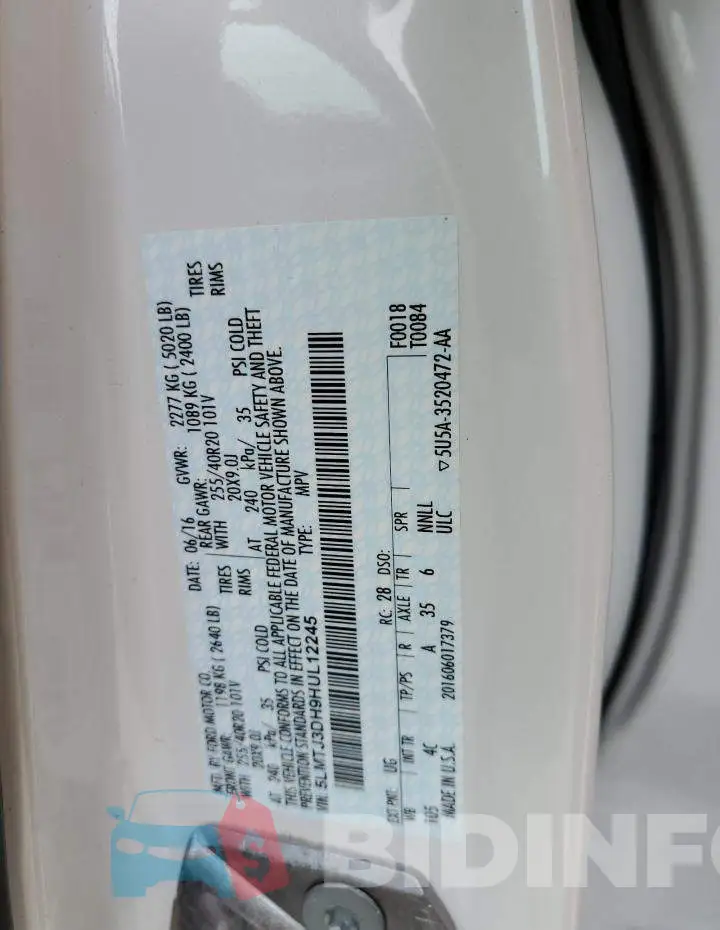 5LMTJ3DH9HUL12245 Photo# 13