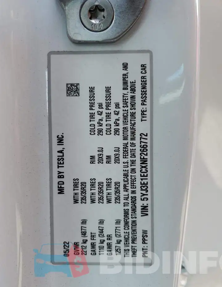 5YJ3E1ECXNF266772 Photo# 13
