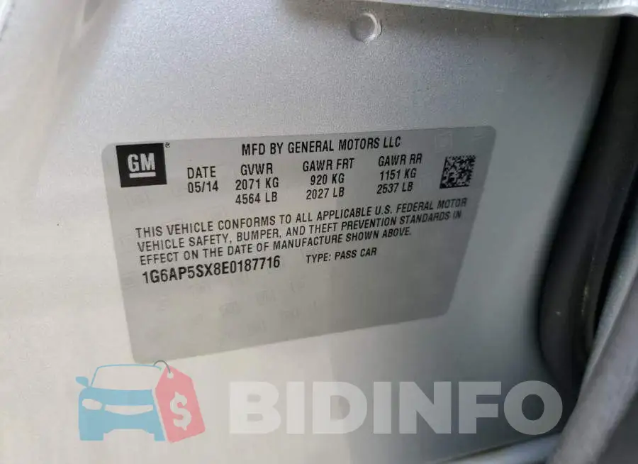1G6AP5SX8E0187716 Photo# 12