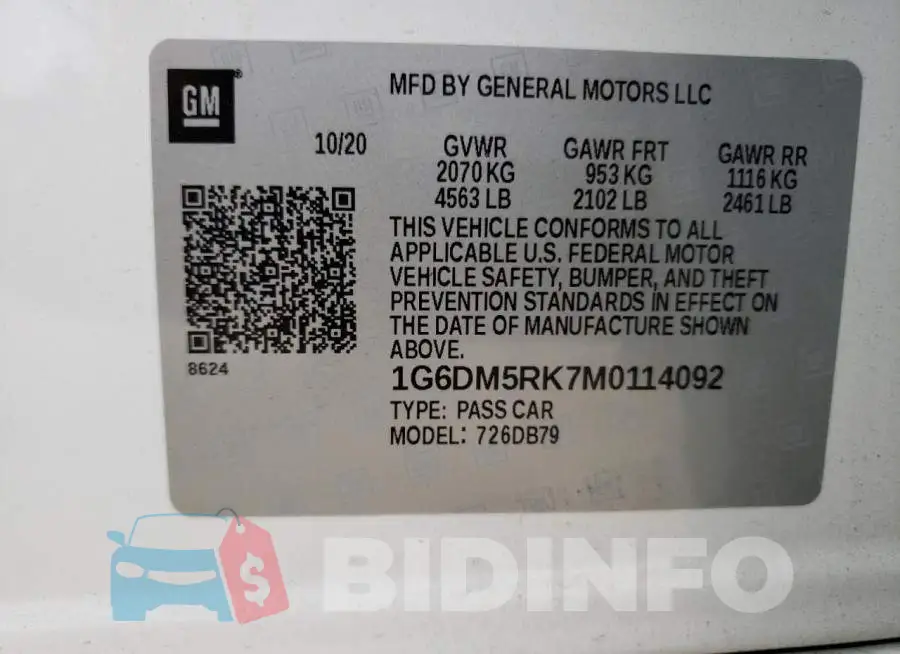1G6DM5RK7M0114092 Photo# 12