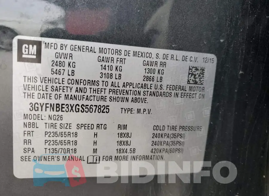 3GYFNBE3XGS567825 Photo# 12