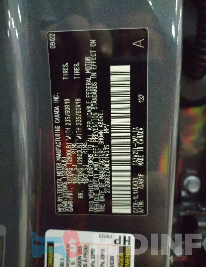 2T2GGCEZXNC014015 Photo# 13