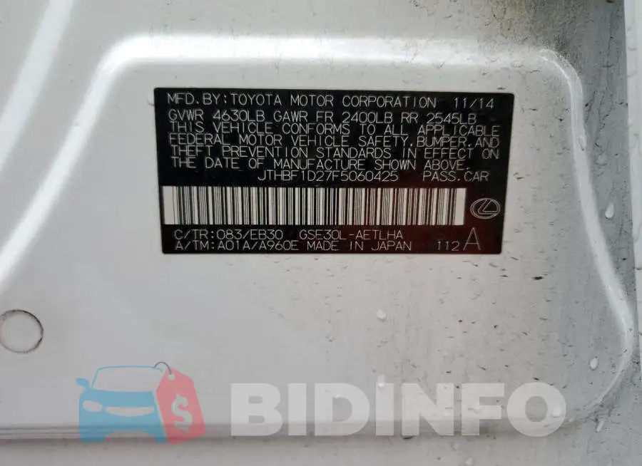 JTHBF1D27F5060425 Photo# 12