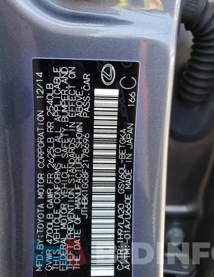 JTHBK1GG8F2178696 Photo# 12