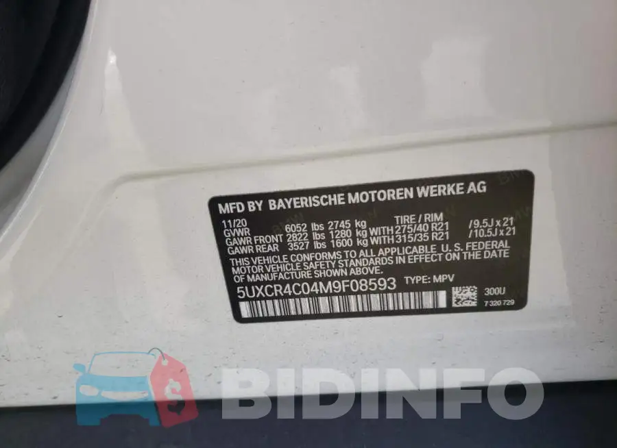5UXCR4C04M9F08593 Photo# 13