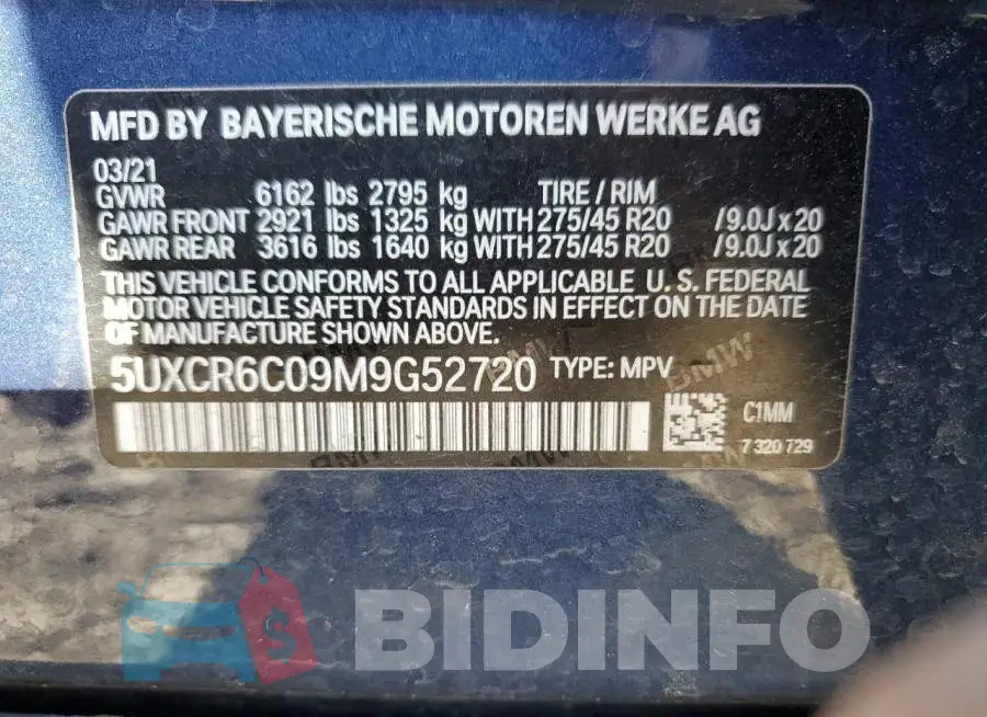 5UXCR6C09M9G52720 Photo# 14