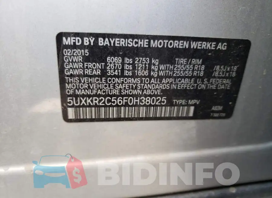 5UXKR2C56F0H38025 Photo# 13