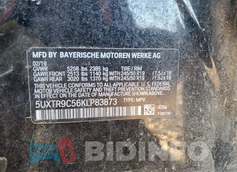 5UXTR9C56KLP83873 Photo# 13