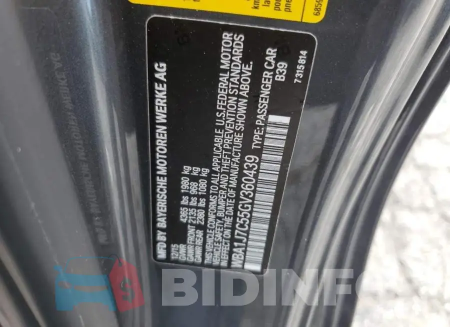 WBA1J7C55GV360439 Photo# 12