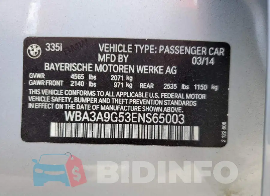 WBA3A9G53ENS65003 Photo# 12