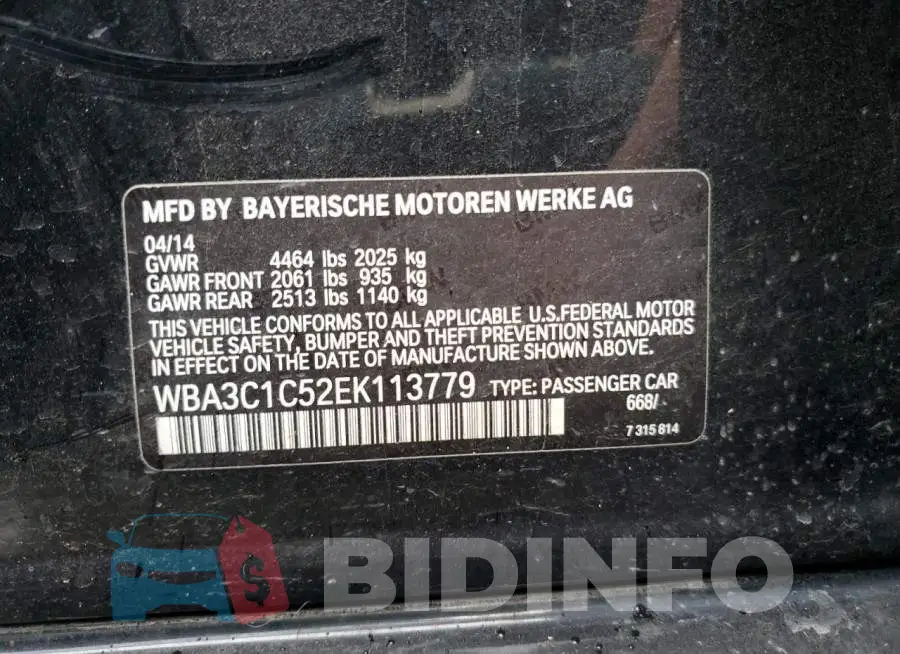 WBA3C1C52EK113779 Photo# 12