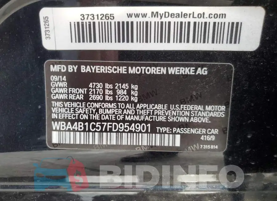 WBA4B1C57FD954901 Photo# 12