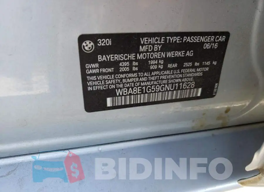 WBA8E1G59GNU11628 Photo# 13