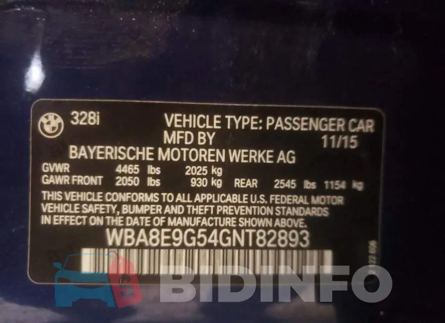 WBA8E9G54GNT82893 Photo# 12
