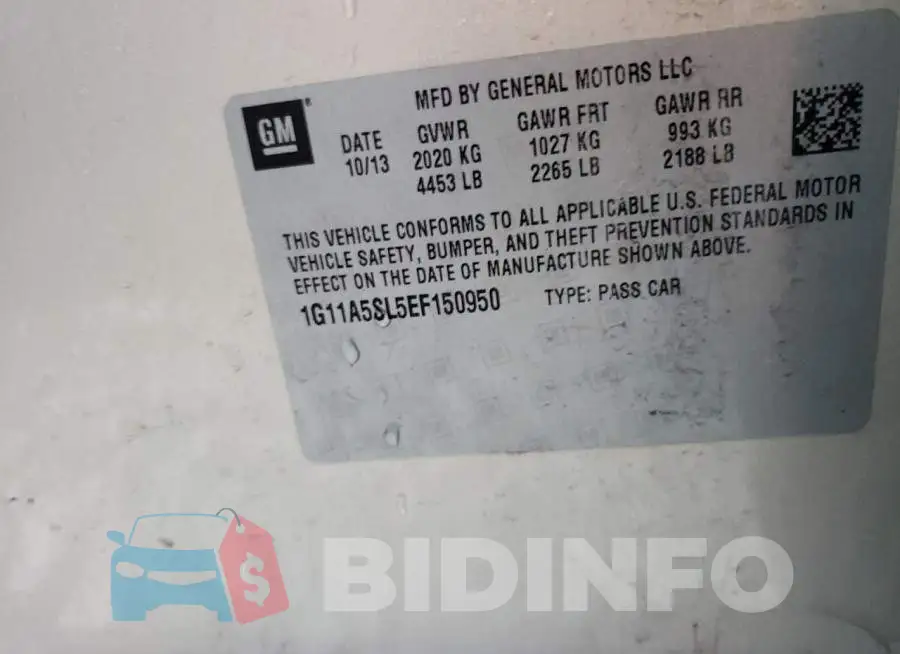 1G11A5SL5EF150950 Photo# 12