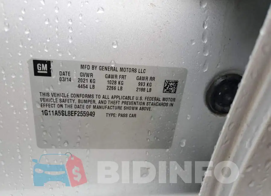 1G11A5SL8EF255949 Photo# 12