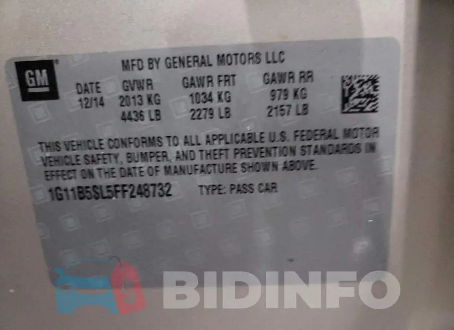 1G11B5SL5FF248732 Photo# 13