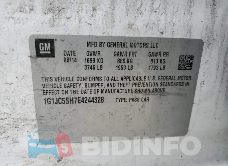 1G1JC5SH7E4244328 Photo# 12