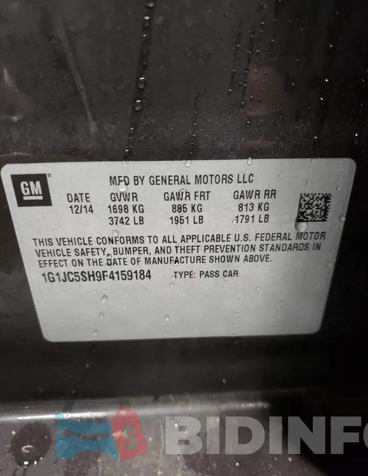 1G1JC5SH9F4159184 Photo# 12