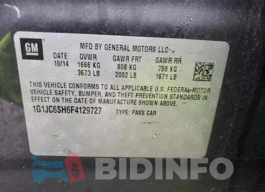 1G1JC6SH6F4129727 Photo# 12