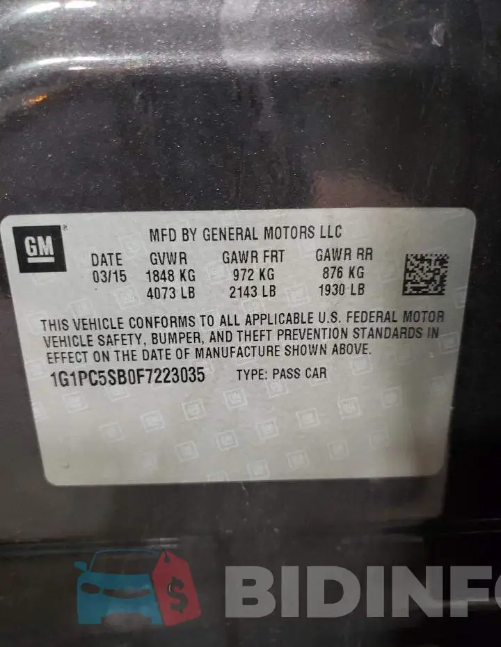 1G1PC5SB0F7223035 Photo# 12