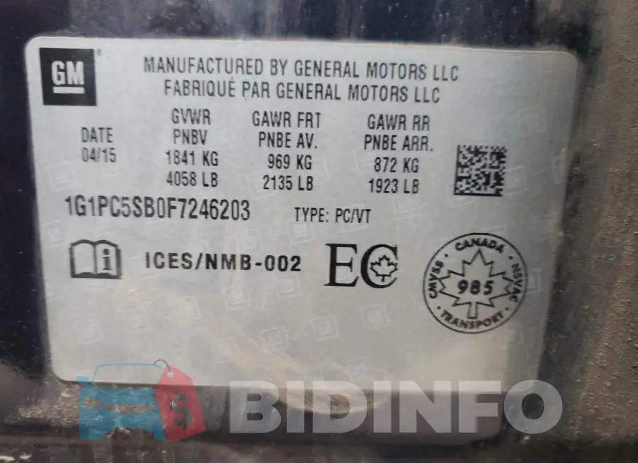 1G1PC5SB0F7246203 Photo# 13