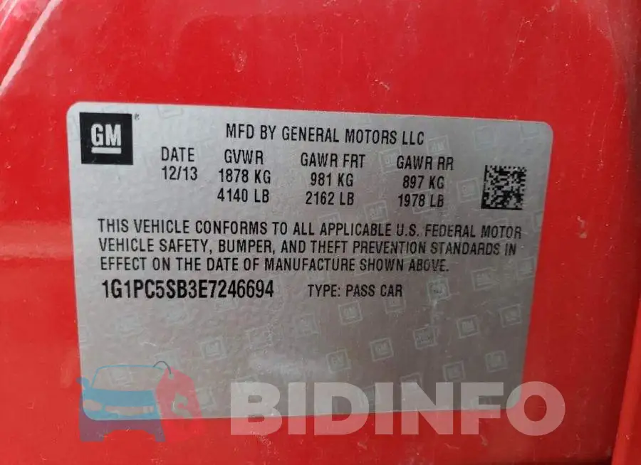1G1PC5SB3E7246694 Photo# 12