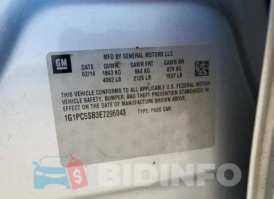 1G1PC5SB3E7296043 Photo# 13