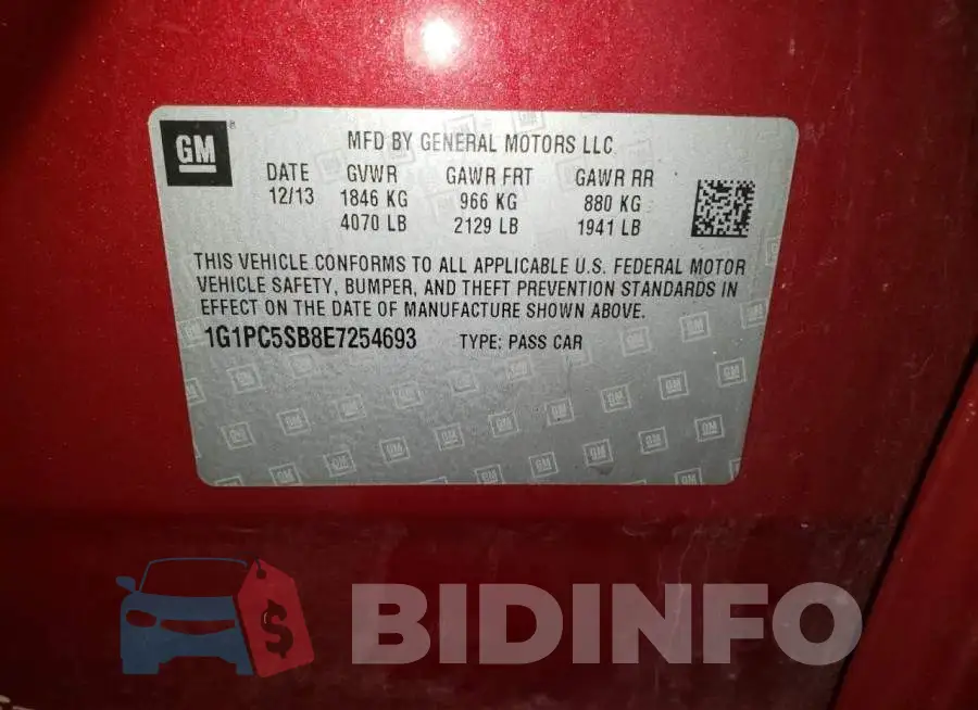 1G1PC5SB8E7254693 Photo# 13
