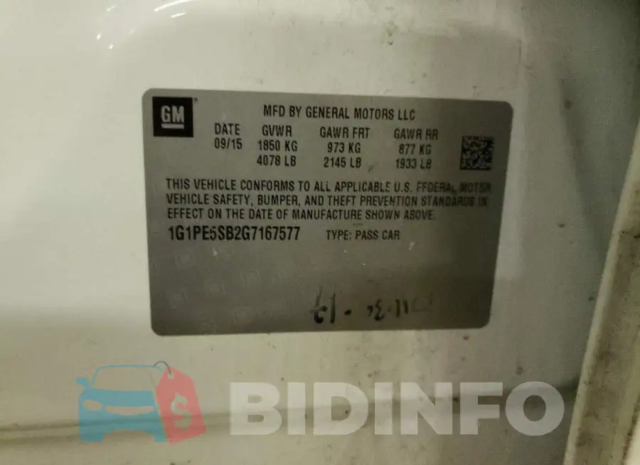 1G1PE5SB2G7167577 Photo# 12
