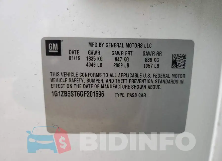 1G1ZB5ST6GF201696 Photo# 12
