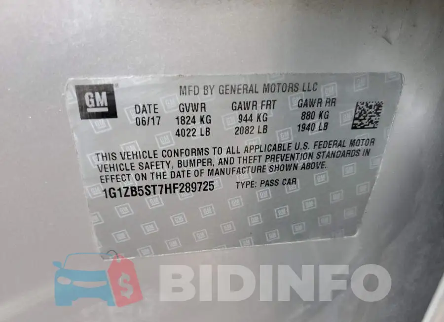 1G1ZB5ST7HF289725 Photo# 12