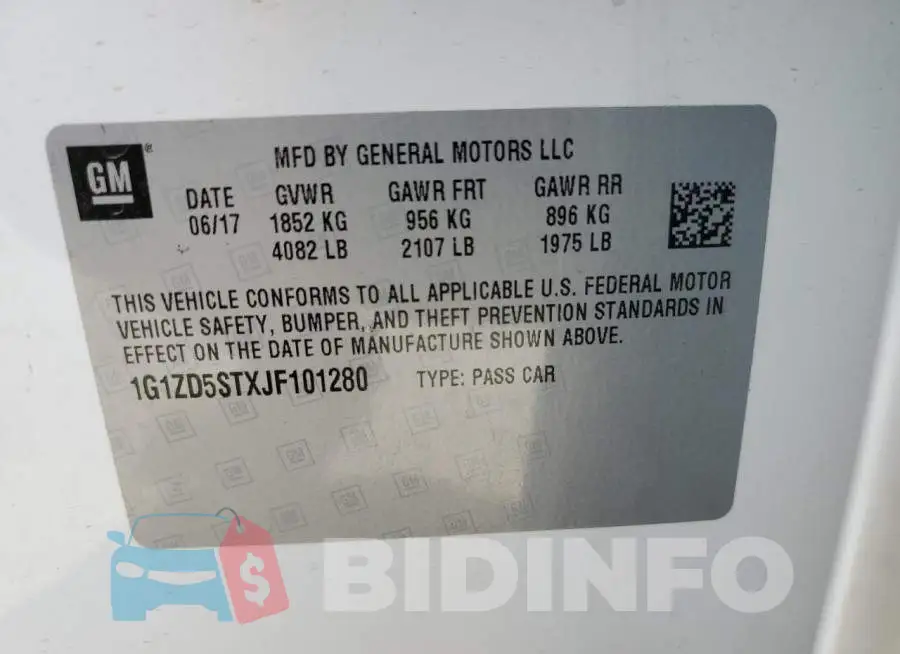 1G1ZD5STXJF101280 Photo# 12