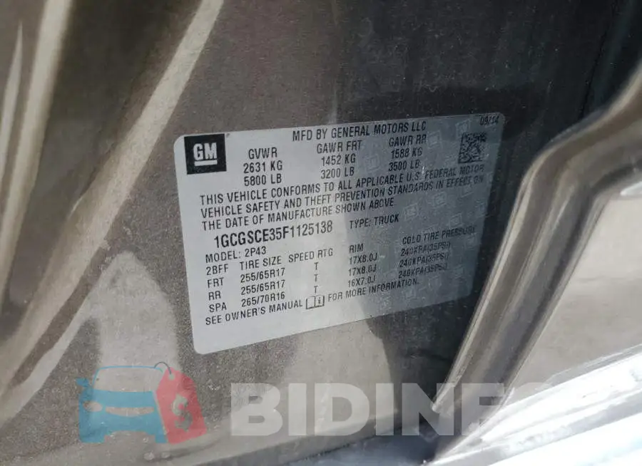 1GCGSCE35F1125138 Photo# 13