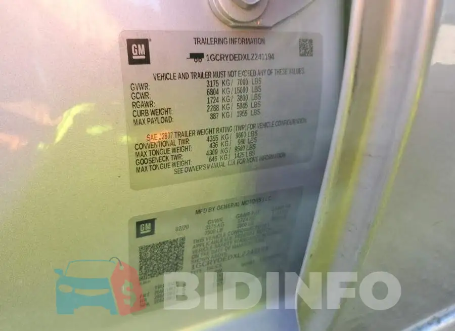 1GCRYDEDXLZ241194 Photo# 12