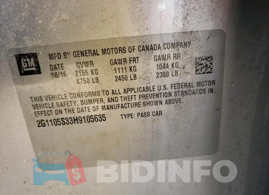 2G1105S33H9105635 Photo# 13