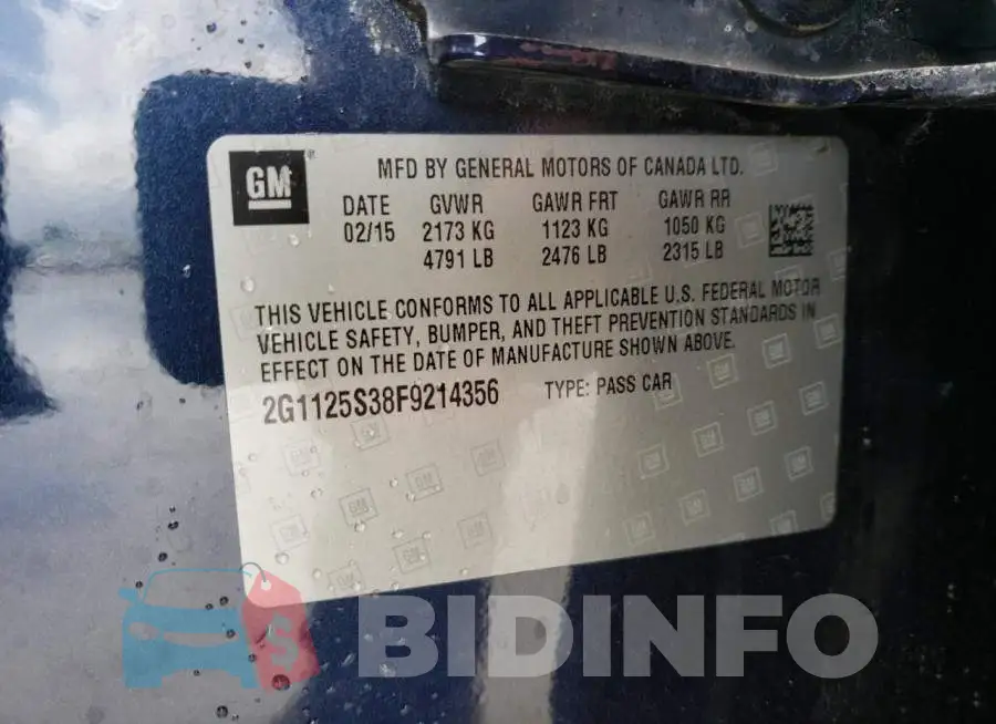 2G1125S38F9214356 Photo# 12