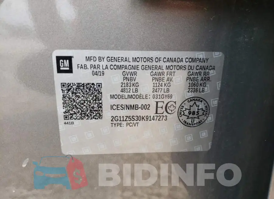2G11Z5S30K9147273 Photo# 12