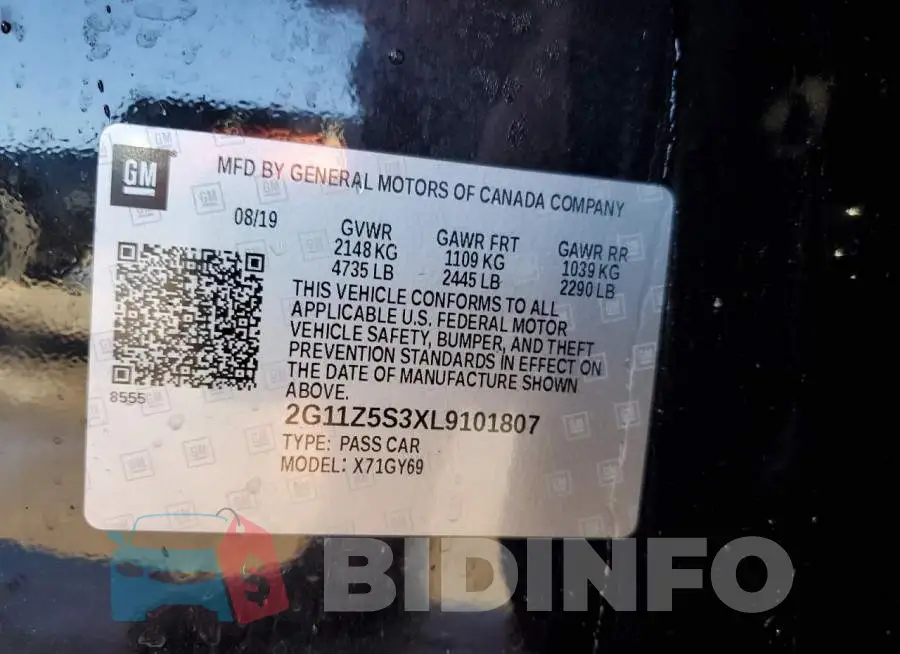 2G11Z5S3XL9101807 Photo# 12